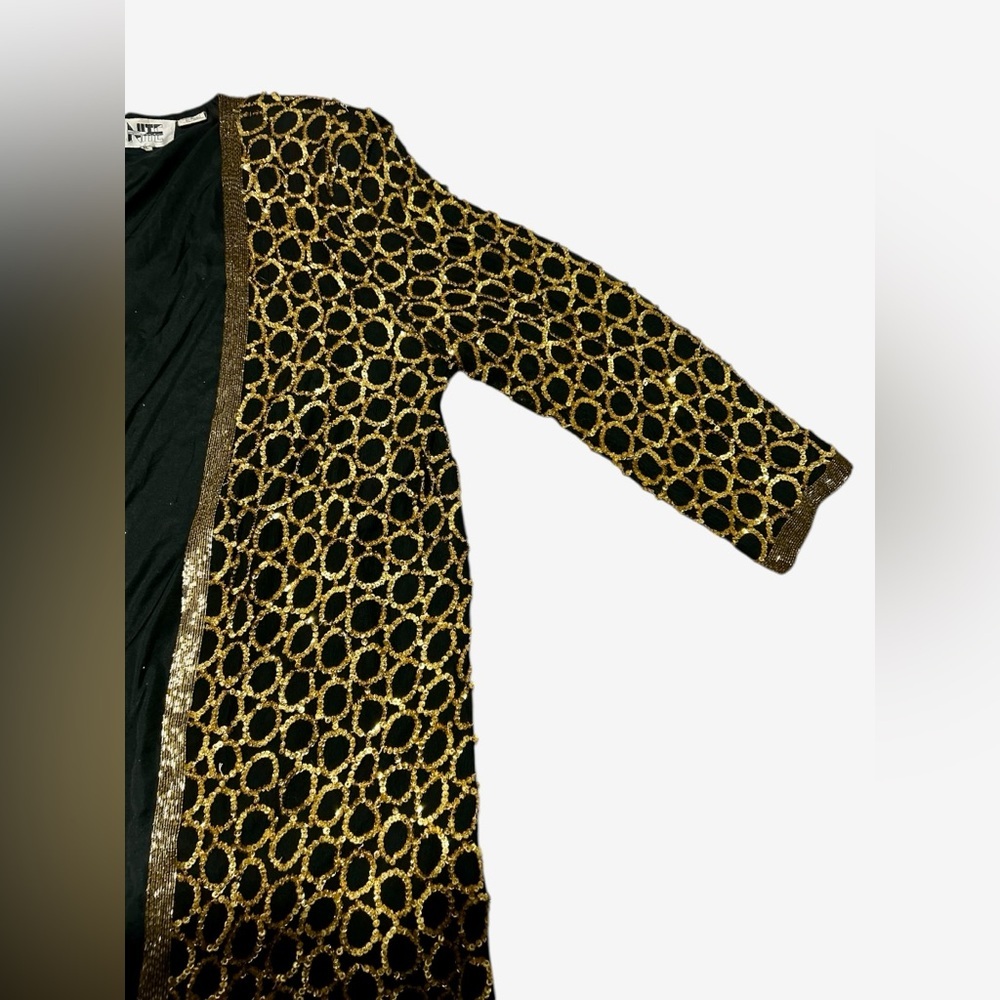 Nightline Della Fougali Pure Silk Embroidered Hand Beaded Vintage 90s Jacket - Picture 7 of 10